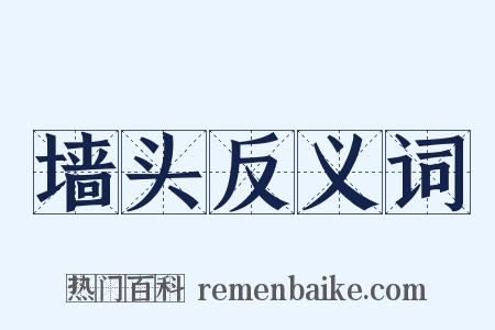 墙头反义词是什么意思的图片